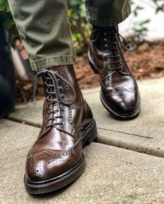 Men's Brown Wing Tip boots,Men's Lace Up leather boots,formal boot sold by leatherworld2014 on Storenvy Brown Brogues, Boots Patterns, Mens Fashion Smart, High Leather Boots