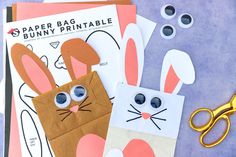 paper bag bunny printable craft for kids