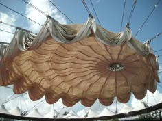 an overhead view of some kind of structure with curtains hanging from it's sides