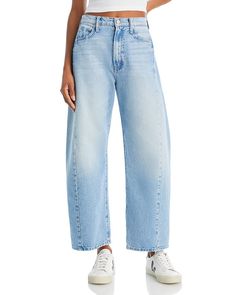 MOTHER The Half Pipe High Rise Ankle Wide Leg Jeans in This Is How I Roll Women - Bloomingdale's Denim Flare Jeans, Flare Denim Jeans, Mother Jeans, Frayed Jeans, Long Trousers, Raw Hem Jeans, Mother Denim, Denim Flares, Light Wash Jeans