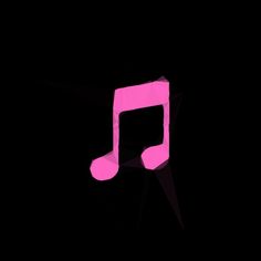 a pink musical note on a black background