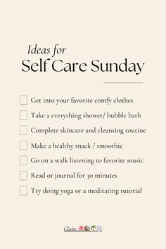 Self Care Sunday Ideas to make your day more relaxing and enjoyable! 🌅  #selfcaresunday #relax Self Care Sundays, Sunday Self Care Routine, Sunday Selfcare, Sunday Self Care, Sunday Ideas, Home Facial, Relaxing Sunday, Self Care Day