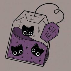 an illustration of two cats in a box