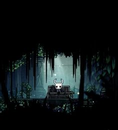 an animated image of a person sitting on a couch in the dark