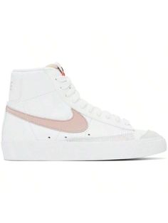 Default  Collar     Embellished   Sports & Outdoor Shoes Cute Shoes Blazers, Womens Nike Blazer Mid 77, Cute Nike Blazers Mid 77, White Nike Blazer Mid 77, Light Pink Blazers Nike, White Nike Mid Blazer, White Blazers, Nike Blazers, Casual Athletic Shoes