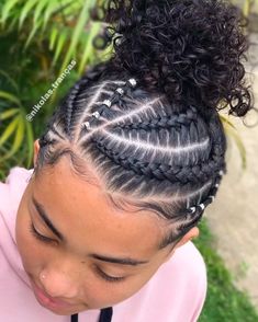 Mixed Hair Cornrows, Mixed Race Braided Hairstyles, Half Back Braids Black Women, Cute Braids For Latinas, Braids That Dont Take Long, Cornrow Ideas With Curls, Medium Knotless Braids Half Up Half Down, Half Curly Half Braided, Halfway Braids Hairstyles