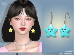 The Sims Resource - Cute Star Earrings