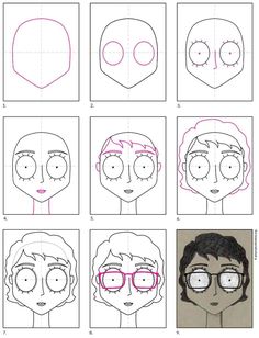 how to draw cartoon faces step by step with pictures and instructions for beginner drawing