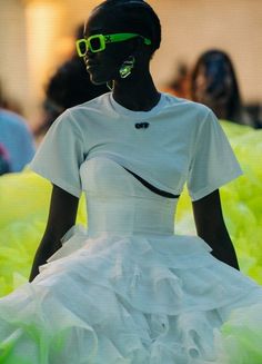 Athleisure Chic, Off White Virgil Abloh, Adut Akech, White Editorial, Off White Wedding Dresses, Off White Virgil, Harley Weir, Football Fashion, Ombré Hair