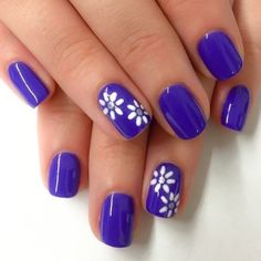 Summer Gel Nails, Gel Nail Art Designs, Cute Nail Art Designs, Blue Nail Art, Purple Nail, Her Nails, Pretty Nail Art Designs, Cute Gel Nails