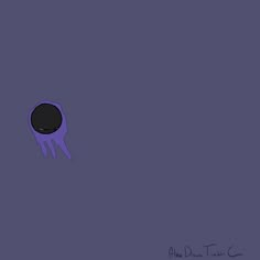 an image of a purple jellyfish floating in the ocean with black dots on its head