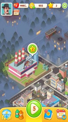 the game is showing an image of a city with buildings, cars and traffic lights