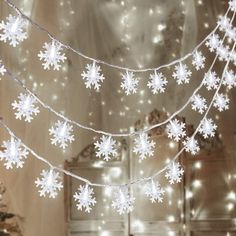 WILLED Snowflake String Lights for a Festive Glow Illuminate your surroundings with the enchanting WILLED Cold White/Warm White Beautiful Decoration Snowflake String Lights. Key Features: Color Options: Warm White/Cool White/Multicolor Power Source: 2AA Batteries (Not Included) Waterproof Rating: IP44 Snowflake Size: 1.2 inches Length: 6.56ft/2m LED Count: 10 Important Notes: Batteries not included. No remote device included. Avoid prolonged outdoor use on rainy days; protect the battery box fro Winter Wonderland Lights, Snowflake Lights, Led Decoration, Ornament Garland, Christmas Light Ornament, Winter Wonderland Party, Indoor String Lights, Snowflake Decorations, Led Christmas Lights