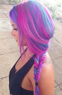 Dying for hair dyeing! Galaxy Hair, Skirt Diy, Hair Chalk, Bright Hair, Mermaid Hair