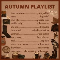 an autumn playlist with lots of items on it