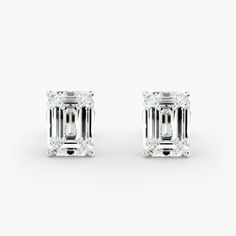 Channel timeless elegance as you add sparkle to your style with these stud earrings featuring  emerald-cut diamonds. The 14k white gold setting completes the look with luxurious lustre. Jewellery Shop Design, White Gold Set, Emerald Cut Diamond, Diamond Stud Earrings, Diamond Stud, Emerald Cut Diamonds, Diamond Earrings Studs, Diamond Studs, Emerald Cut