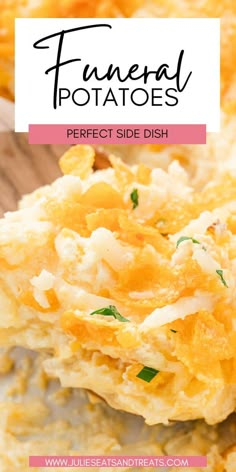 Delicious Funeral Potatoes also called Cheesy Potatoes are an easy cheesy hash brown casserole that's the perfect side dish for dinners, holidays, and of course funerals. They are creamy, cheese with the perfect crispy, buttery corn flakes on top! Hosting Meals, Blackstone Recipe, Cheesy Potatoes With Hashbrowns, Cheesy Hash Brown Casserole, Decadent Dinner, Potato Side Dishes Easy, Buttery Corn, Recipe Gift, Cheap Family Meals