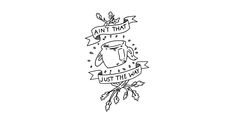 a black and white drawing of a coffee mug with ribbon around it that says, i'm not that busy just the way