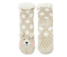 Treat your feet with these delightful socks. They're plushy, cozy and perfect for chilly nights. A sweet bear adorns the top, while grippers line the sole. Big Lots, Bear Plush, The Top, Socks