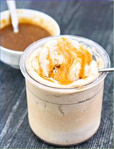 This low carb Ninja Creami butterscotch ice cream recipe is made with a homemade sugar free butterscotch sauce to create a tasty high protein snack or dessert. Ninja Creamy Healthy Recipes, High Protein Recipe, Butterscotch Ice Cream, Protein Ice Cream Recipes, Butterbeer Recipe, Protein Recipe, Low Carb High Protein, Ice Cream Mix, Butterscotch Sauce