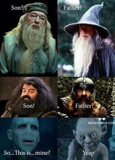 an image of the wizard's faces in harry potter and his friends are all different