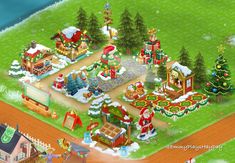 an animated christmas village is shown in this screenshot from the game farmville 2