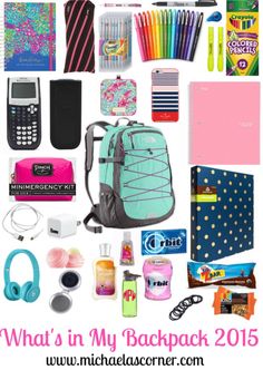 what's in my backpack 2015