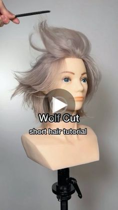 ✓✓ Gilad | Hair Video Education on Instagram: "Short Wolf Cut Tutorial.  Follow this step by step to easily cut a wolf cut. Fun and trendy and people love this vibe! Do you have a client who would like this haircut? 

Products used @kenraprofessional Nitro Memory Creme 

#haircut!! Wolf Cut Tutorial, Short Wolf Cut, A Wolf Cut, Nyc Hair Salon, Cut Hair At Home, Trim Your Own Hair, Cut Own Hair, Easy Hair Cuts, How To Cut Your Own Hair