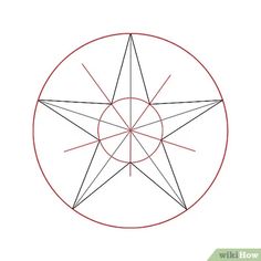 an image of a star in the middle of a circle with lines going through it