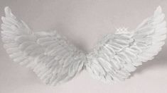 white angel wings hanging from the ceiling