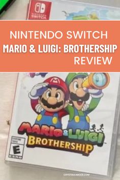 the nintendo switch mario & luigi brothers game is on display