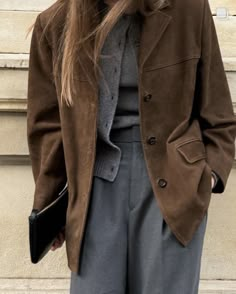 Vintage Suede Coat, Suede Jacket Women, Long Coat Jacket, Suit Jackets For Women, Womens Jackets Casual, Leather Jacket Style, Suede Coat