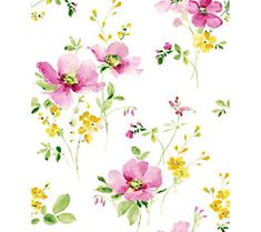 pink and yellow flowers on white background