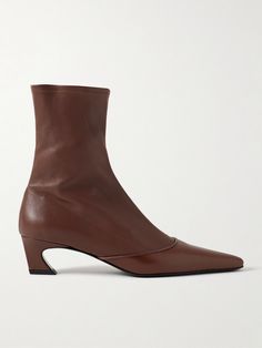 Acne Studios' ankle boots are an unconventional take on a classic style. Designed for a sock-like fit, they're made from full-grain leather with smooth toe caps and slanted kitten heels. Wear them with midi dresses or denim. Acne Studios Shoes, Boots Outfits, Acne Studio, Acne Shop, Shoes Boots Ankle, Clothes Shopping, Brown Ankle Boots, Warm Autumn, Boots Outfit