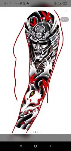 an image of a tattoo design on the back of a person's arm and leg