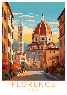 an image of a cityscape with the words florence italy