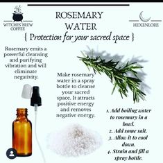 rosemary water with instructions for how to use it