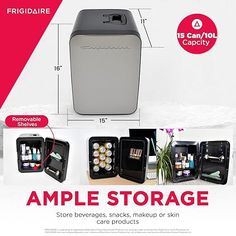 an advertisement for the apple storage system with instructions on how to use it and what to put in them