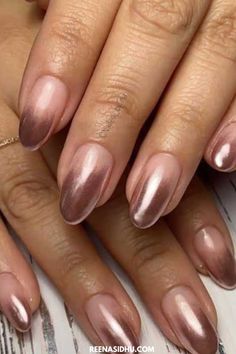 Discover swoon-worthy February nails with designs that are absolutely dreamy! ✨ Explore beautiful and romantic nail art ideas to inspire your next manicure. #SwoonWorthyNails #FebruaryNailArt #DreamyDesigns #RomanticNails White And Rose Gold Chrome Nails, Rose Gold Nails Ombre, Rose Gold Chrome Tips Nails, Neutral Rose Gold Nails, Ambraee Nails, Bronze Ombre Nails, Rise Gold Nails, Rose Gold Ombré Nails, Rust Ombre Nails