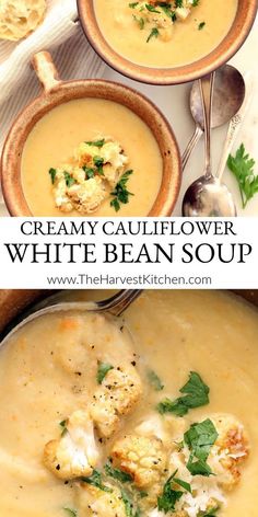 creamy cauliflower and white bean soup is the perfect comfort for cold weather