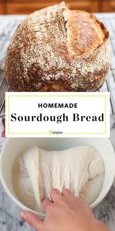 homemade sourdough bread in a white bowl