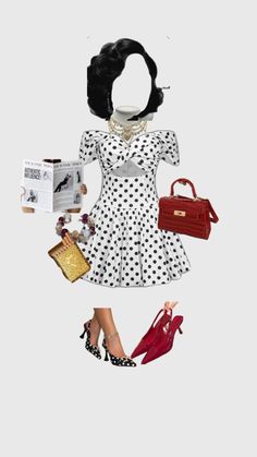 a woman's dress and shoes are arranged in the shape of a doll