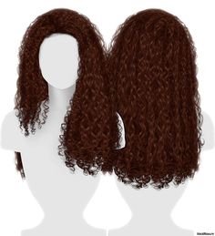 an image of a wig with curly hair on it's head and another wig in the back