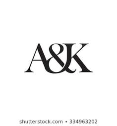 the letters a and k are black and white, but they appear to be monogramed