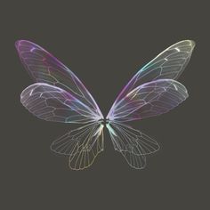 an image of a butterfly flying in the air with its wings spread out and glowing