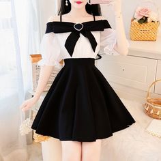 Cute Dress Outfits, Really Cute Outfits, Teenage Fashion Outfits, Mini Dress With Sleeves, Teen Fashion Outfits, Style Elegant, Kawaii Fashion