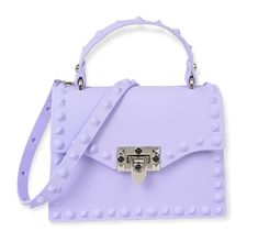 PVC JELLY HANDBAG Monotone Studded Clutch * 9.75W*7H*3.25D * Polyurethane,Mixed Metal Louis Vuitton Noe Bb, Branded Shopping Bags, Jelly Purse, Purse Outfit, Studded Handbag, Studded Clutch, Monochromatic Outfit, Motorcycle Bag, Studded Purse