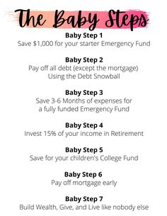 the baby steps poster with instructions for how to start and where to get it from