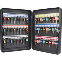 Barska CB12484 48 Keys Adjustable Key Lock Box - Black Door Open 2 Key Organization, Key Shelf, Hardware Organizer, Key Cabinet, Safe Vault, Key Safe, Key Storage, Key Organizer, Can Organizer