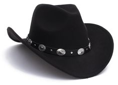 PRICES MAY VARY. Men's and Women's Felt Black Cowboy Hats. Black rodeo cowboy hat: Our western hat will dress up any cowboy or cowgirl! Costume party, Bridal shower, cowboy themed birthday party, cowboy baby shower, themes party hat for adult & teens boys and girls. Hat Size: black felt western cowgirl cowboy hat circumference 56-58cm/7-7 1/4; Brim Width: 8cm/3.15",fit most of women men big kids boys girls Inner Band & Wide Brim: A sweat absorbent inner band for added comfort; Wide brim helps sh Womens Black Cowboy Hat, Cowgirl Hat Aesthetic, Cowgirl Hat Black, Black Cowgirl Hat, Black Rodeo, Cowboy Hat Black, Themes Party, Black Cowboy Hat, Cowboy Baby Shower